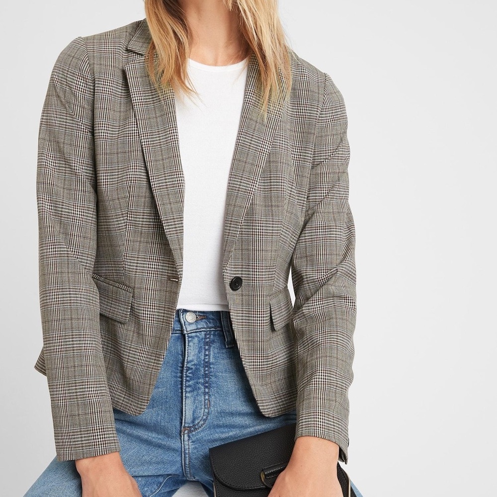 NWT Banana Republic plaid blazer